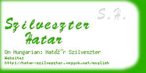 szilveszter hatar business card